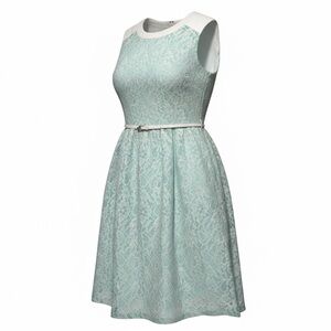 Calvin Klein Green Mint Lace Women’s Dress with White Accents Easter Size 10
